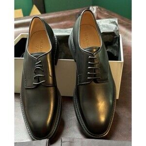 Herschung Men’s Dress Shoe Black Size 10 Leather EU 43 Lace Up New Paris 1934